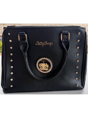 King Features Syndicate Betty Boop Faux Leather Handbag w/Rhinestones & Logo
